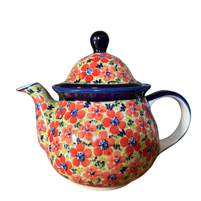 Ceainic Fire Poppies, ceramica smaltuita, pictat manual, 1,7 L [8]