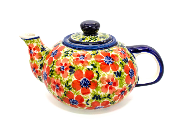 Ceainic Fire Poppies, ceramica smaltuita, pictat manual, 420 ml [4]