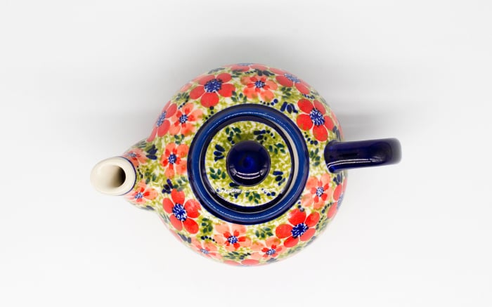 Ceainic Fire Poppies, ceramica smaltuita, pictat manual, 420 ml [6]