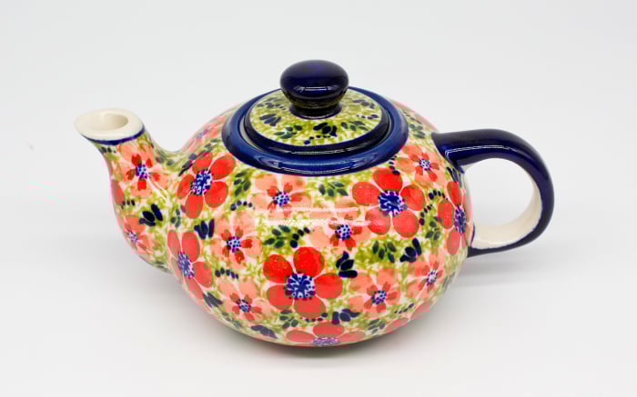 Ceainic Fire Poppies, ceramica smaltuita, pictat manual, 420 ml [3]