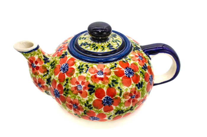 Ceainic Fire Poppies, ceramica smaltuita, pictat manual, 420 ml [5]