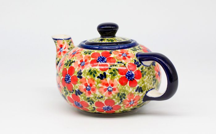 Ceainic Fire Poppies, ceramica smaltuita, pictat manual, 420 ml [4]