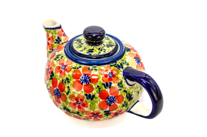 Ceainic Fire Poppies, ceramica smaltuita, pictat manual, 420 ml [6]
