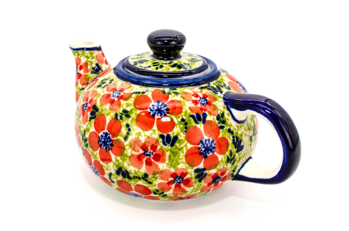 Ceainic Fire Poppies, ceramica smaltuita, pictat manual, 420 ml [3]