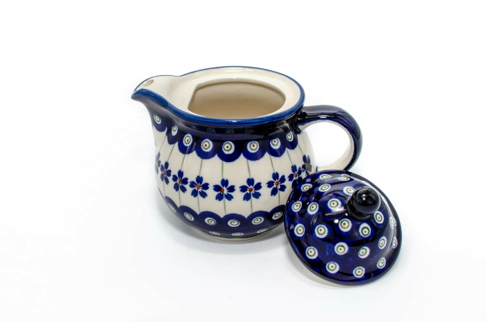 Ceainic Floral Peacock, ceramica smaltuita, pictat manual, 300 ml [3]