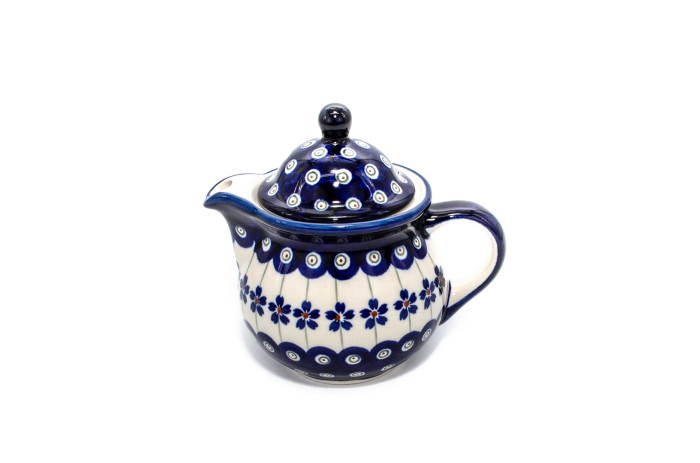 Ceainic Floral Peacock, ceramica smaltuita, pictat manual, 300 ml [5]