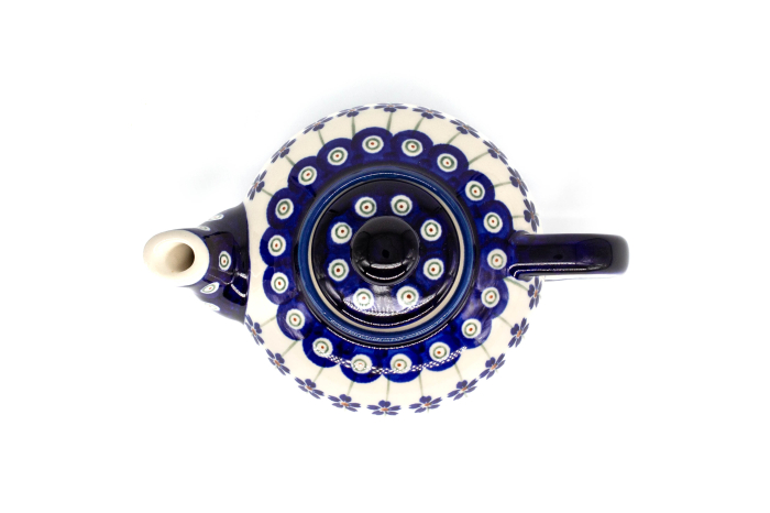 Ceainic Floral Peacock, ceramica smaltuita, pictat manual, 420 ml [3]