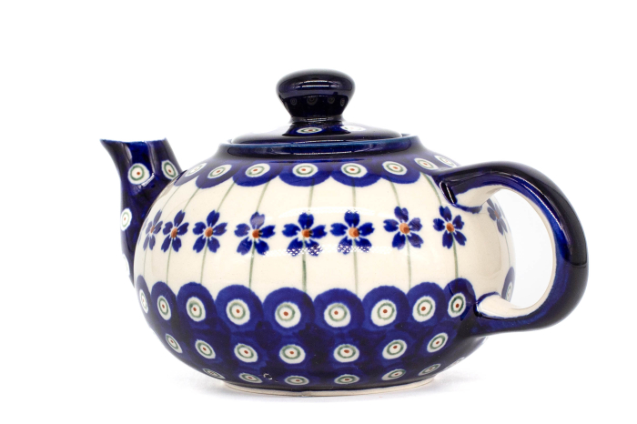 Ceainic Floral Peacock, ceramica smaltuita, pictat manual, 420 ml [7]