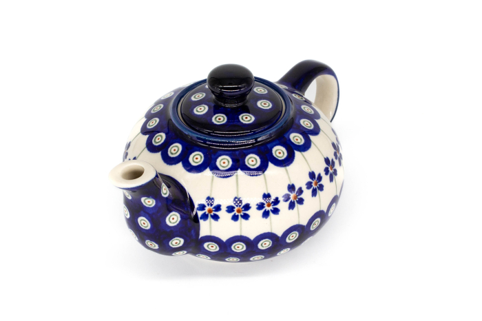 Ceainic Floral Peacock, ceramica smaltuita, pictat manual, 420 ml [6]