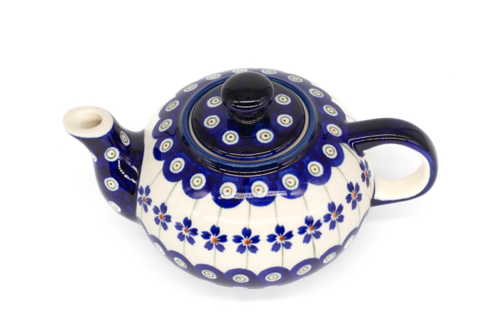 Ceainic Floral Peacock, ceramica smaltuita, pictat manual, 420 ml [4]