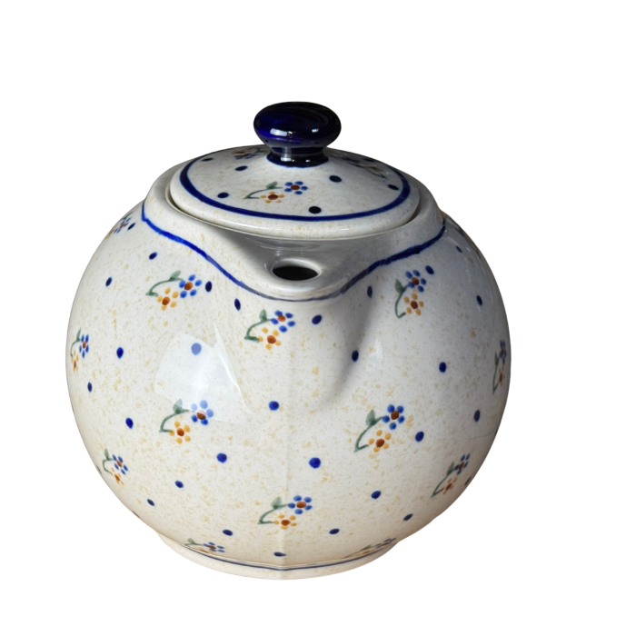 Ceainic Little Flowers, ceramica smaltuita, pictat manual, 1 L [6]