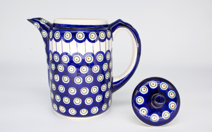 Ceainic Peacock Eyes, ceramica smaltuita, pictat manual, 1,25 L [3]