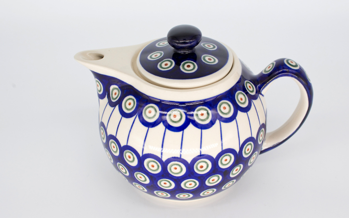 Ceainic Peacock Eyes, ceramica smaltuita, pictat manual, 1 L [2]