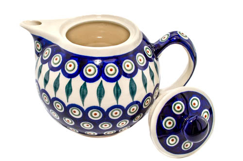 Ceainic Peacock Tear Drops, ceramica smaltuita, pictat manual, 1 L [6]