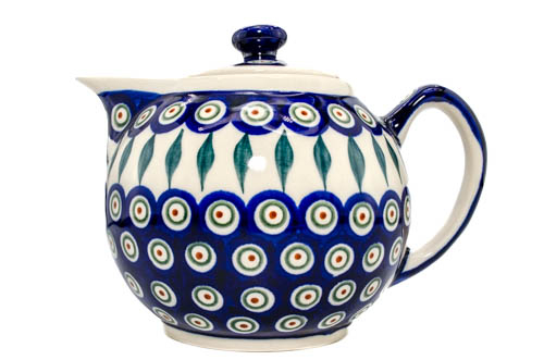 Ceainic Peacock Tear Drops, ceramica smaltuita, pictat manual, 1 L [5]