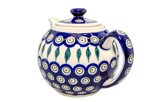 Ceainic Peacock Tear Drops, ceramica smaltuita, pictat manual, 1 L [2]