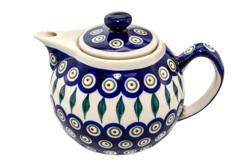 Ceainic Peacock Tear Drops, ceramica smaltuita, pictat manual, 1 L [4]