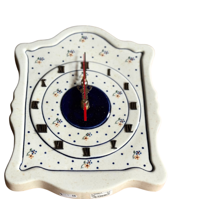 Ceas de perete Little Flowers, ceramica smaltuita, pictat manual, 22,3 x 29,7 cm [6]