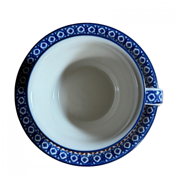 Ceasca cafea cu farfurie Morning Sunrise, ceramica smaltuita, pictata manual, 220 ml [3]