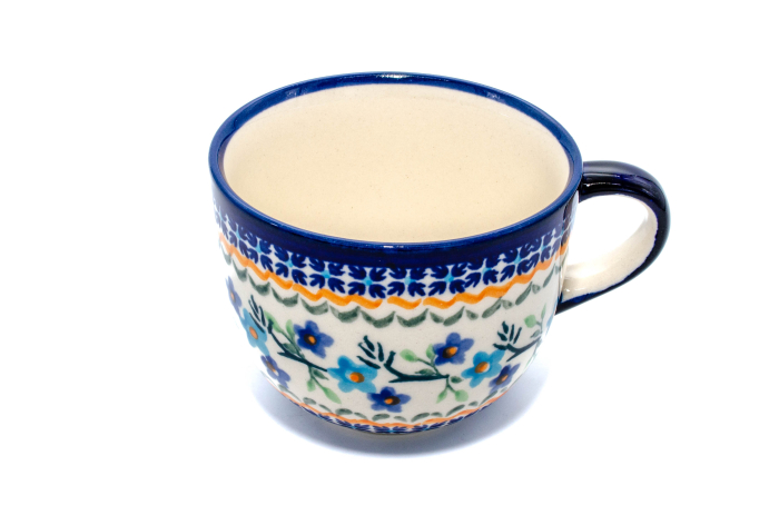 Ceasca pentru cafea Basket of Blue, ceramica smaltuita, pictata manual, 350 ml [2]