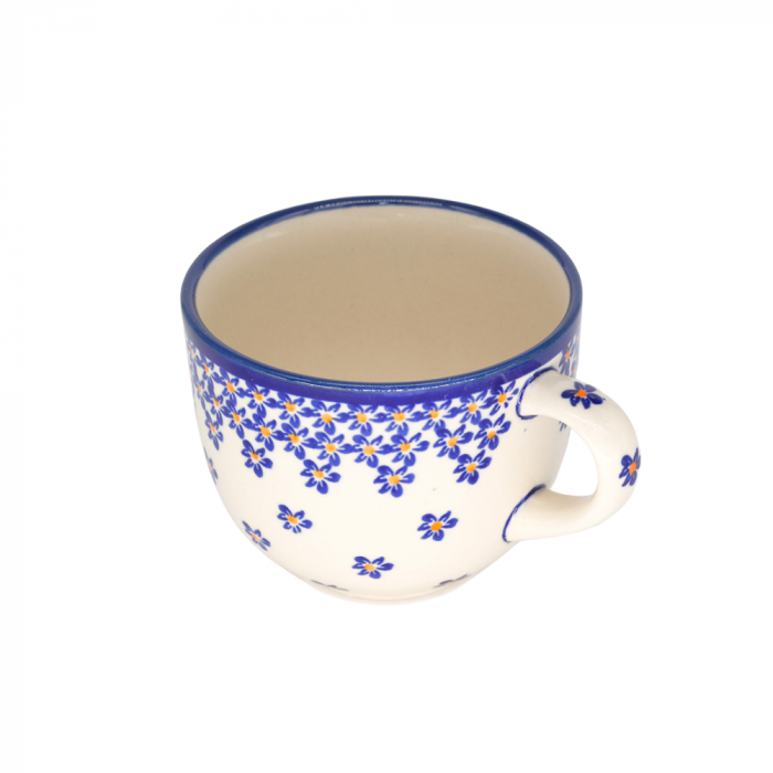 Ceasca pentru cafea Blue Field, ceramica smaltuita, pictata manual, 350 ml [4]