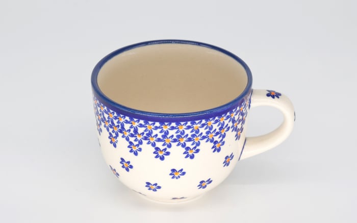 Ceasca pentru cafea Blue Field, ceramica smaltuita, pictata manual, 350 ml [7]