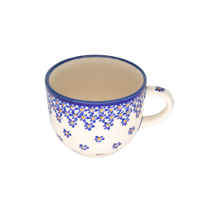 Ceasca pentru cafea Blue Field, ceramica smaltuita, pictata manual, 350 ml [3]