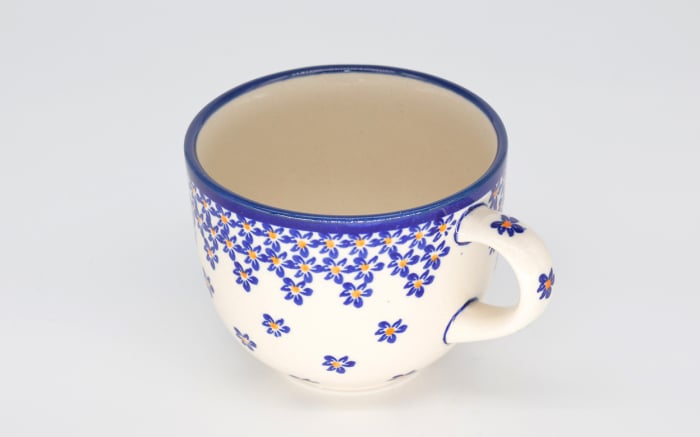 Ceasca pentru cafea Blue Field, ceramica smaltuita, pictata manual, 350 ml [8]