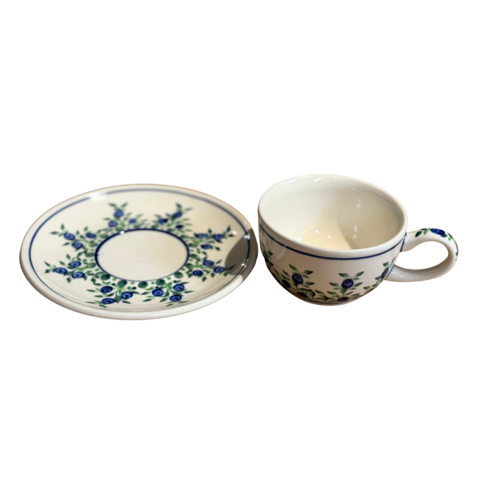 Ceasca pentru cafea cu farfurie Berries, ceramica smaltuita, pictata manual, 210 ml [7]