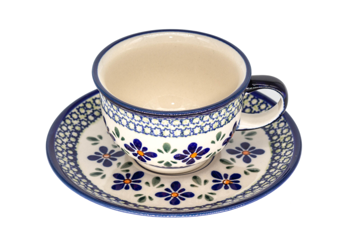 Ceasca pentru cafea cu farfurie Joy, ceramica smaltuita, pictata manual, 220 ml [3]