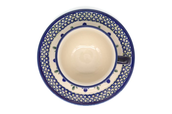 Ceasca pentru cafea cu farfurie Joy, ceramica smaltuita, pictata manual, 220 ml [2]