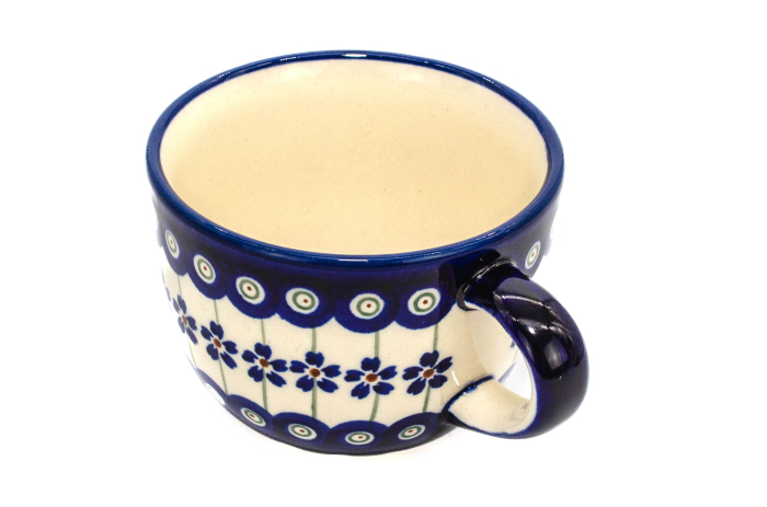 Ceasca pentru cafea Floral Peacock, ceramica smaltuita, pictata manual, 350 ml [4]