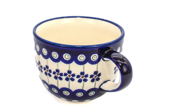 Ceasca pentru cafea Floral Peacock, ceramica smaltuita, pictata manual, 350 ml [5]