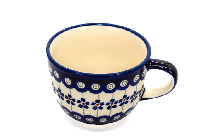 Ceasca pentru cafea Floral Peacock, ceramica smaltuita, pictata manual, 350 ml [3]