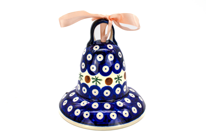 Clopotel din ceramica Blue Eyes Festive, ceramica smaltuita, pictata manual, 11,4 cm [2]