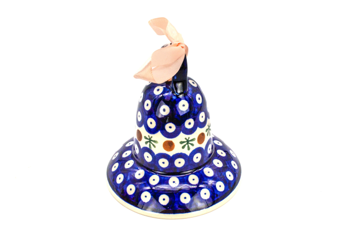 Clopotel din ceramica Blue Eyes Festive, ceramica smaltuita, pictata manual, 11,4 cm [3]