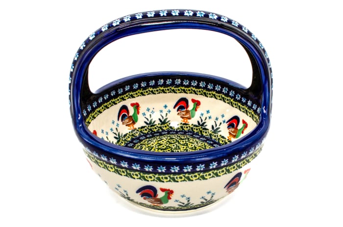 Cosulet decorativ Vintage Rooster, ceramica smaltuita, pictat manual [4]