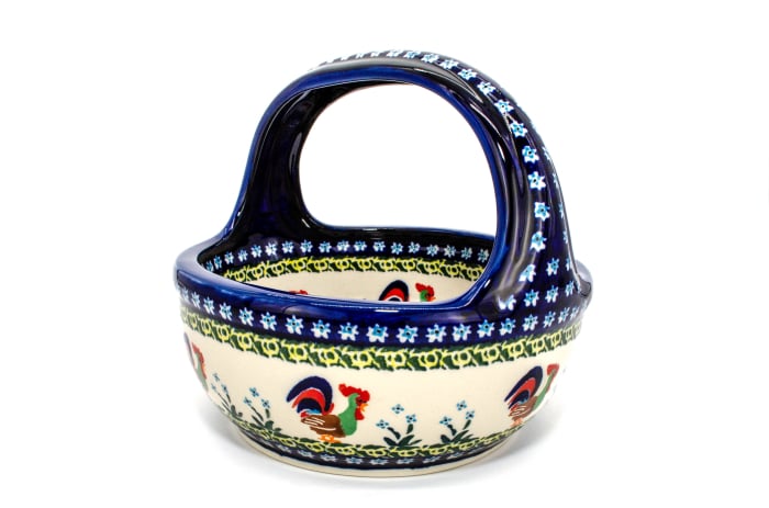 Cosulet decorativ Vintage Rooster, ceramica smaltuita, pictat manual [2]