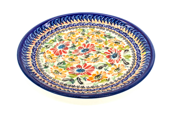 Farfurie ceramica smaltuita, Flower Jungle, rotunda, intinsa , pictata manual, 19,5 cm [4]