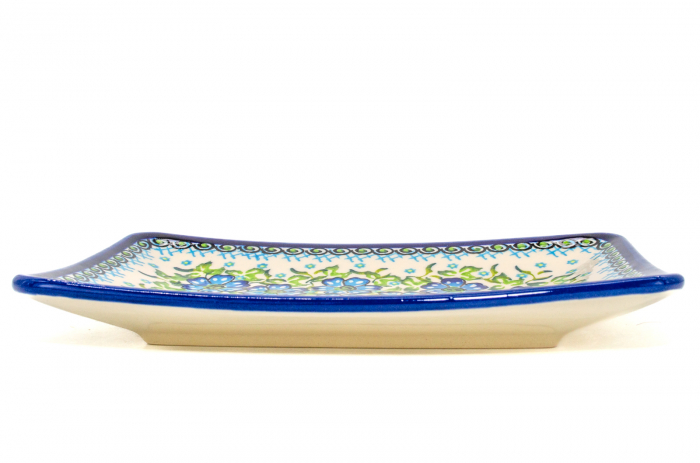 Farfurie desert, Blue Euphoria, ceramica smaltuita, dreptunghiulara, intinsa , pictata manual, 22,0 x 15,0 cm [9]
