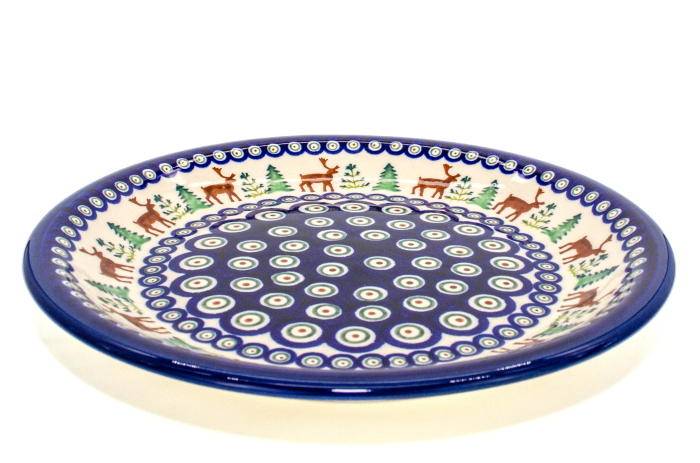 Farfurie intinsa, rotunda, Reindeer, ceramica smaltuita, pictata manual, 24,0 cm [6]