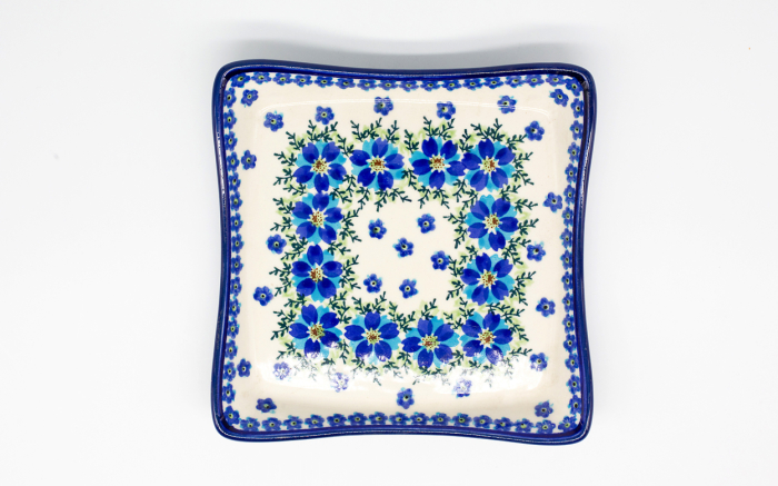 Farfurie patrata Blue Dream, ceramica smaltuita, pictata manual 19,0 x 19,0 cm [3]