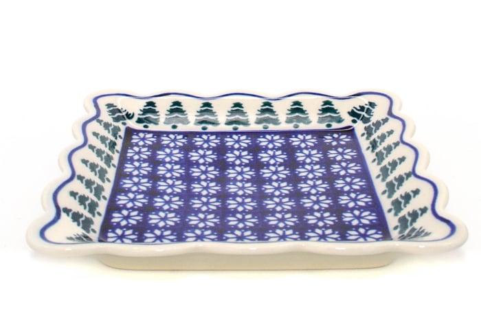 Farfurie patrata Christmas Tree, ceramica smaltuita, pictata manual, 16,4 x 16,4 cm [5]