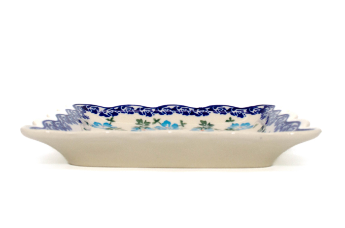 Farfurie patrata Forget-me-nots, ceramica smaltuita, pictata manual, 16,4 x 16,4 cm [3]