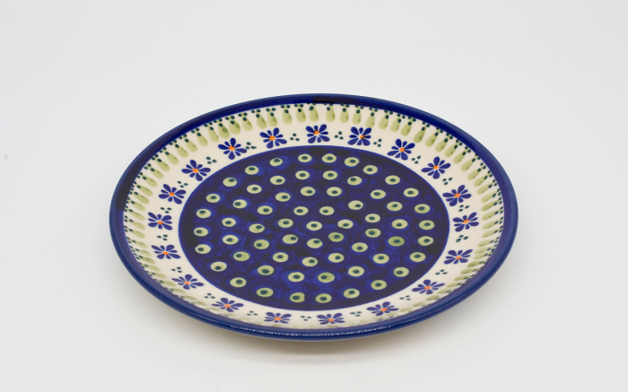 Farfurie rotunda intinsa Peacock Leaves, ceramica smaltuita, pictata manual, 19,5 cm [2]