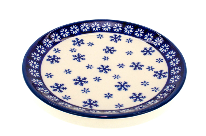 Farfurie rotunda intinsa Snowflakes, ceramica smaltuita, pictata manual, 19,5 cm [3]