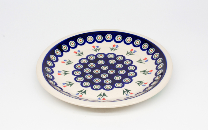 Farfurie rotunda intinsa Tulips Pair, ceramica smaltuita, pictata manual, 24,0 cm [3]