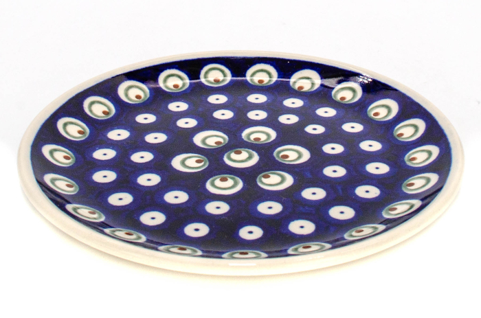 Farfurie rotunda mica Blue Peacock Eyes, ceramica smaltuita, pictata manual, 16,0 cm [3]