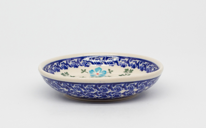 Farfurie rotunda mica Forget-me-nots, ceramica smaltuita, pictata manual, 11,8 cm [4]