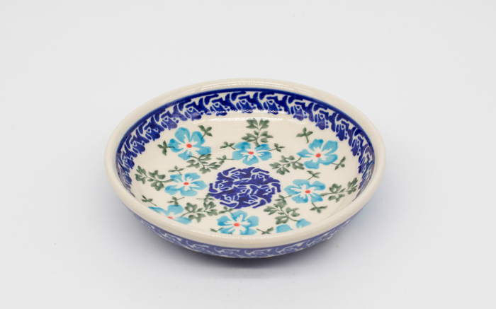 Farfurie rotunda mica Forget-me-nots, ceramica smaltuita, pictata manual, 11,8 cm [2]